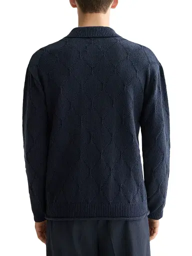 Scotch & Soda Men's Openwork Knit Button-Front Cardigan - Sky - Size Large | Thumbnail 4