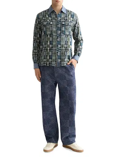 Scotch & Soda Men's Patchwork Flannel Relaxed-Fit Button-Front Shirt | Thumbnail 2