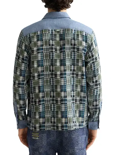 Scotch & Soda Men's Patchwork Flannel Relaxed-Fit Button-Front Shirt | Thumbnail 4