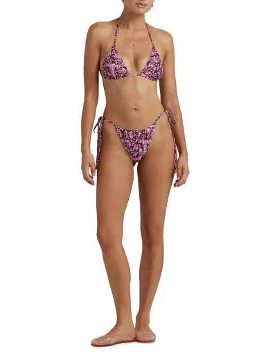 Peony Women's Tapestry Ruched Channel String Bikini Bottom - Viola - Size XL | Thumbnail 2 Peony Women's Tapestry Ruched Channel String Bikini Bottom - Viola - Size XL | Thumbnail 2