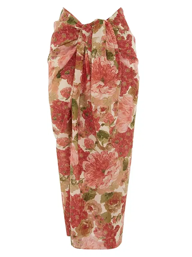 Peony Women's Tapestry Floral Cotton Sarong - Dahlia