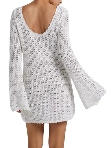 Peony Women's Tapestry Pointelle Rosie Minidress - Seashell - Size Medium | Thumbnail 4