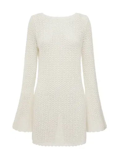 Peony Women's Tapestry Pointelle Rosie Minidress - Seashell - Size Medium | Thumbnail 1