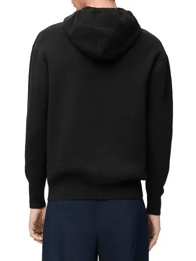 Loewe Men's Leather Patch Pocket & Wool Zip-Front Hoodie - Black - Size XXL | Thumbnail 2 Loewe Men's Leather Patch Pocket & Wool Zip-Front Hoodie - Black - Size XXL | Thumbnail 2