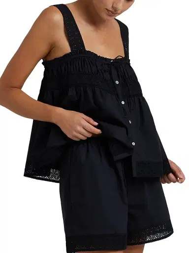 Peony Women's Tapestry Summer Cami Top - Noir | Thumbnail 3