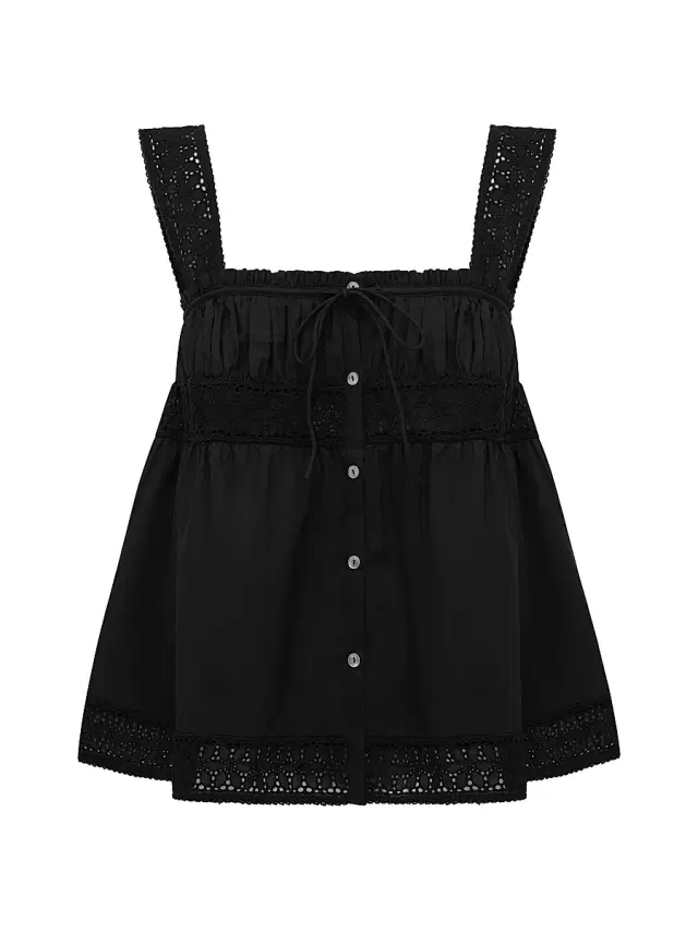 Women's Tapestry Summer Cami Top - Noir