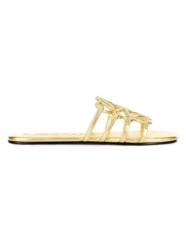 Loewe Women's x Paula's Ibiza Petal Anagram Leather Flat Sandals - Gold - Size 11 | Thumbnail 1 Loewe Women's x Paula's Ibiza Petal Anagram Leather Flat Sandals - Gold - Size 11 | Thumbnail 1