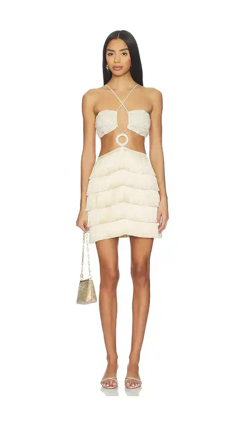 PatBO Crochet Bloom Cut Out Mini Dress