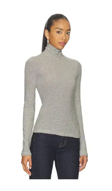 perfectwhitetee Cindy Stripe Jersey Turtleneck | Thumbnail 2 perfectwhitetee Cindy Stripe Jersey Turtleneck | Thumbnail 2