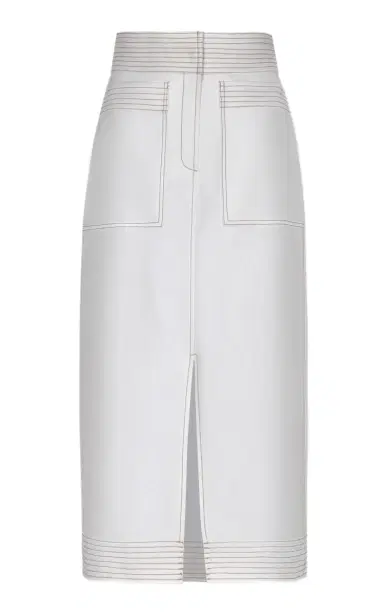 Andres Otalora Caminos Patch Pocket Linen Midi Skirt | Thumbnail 5