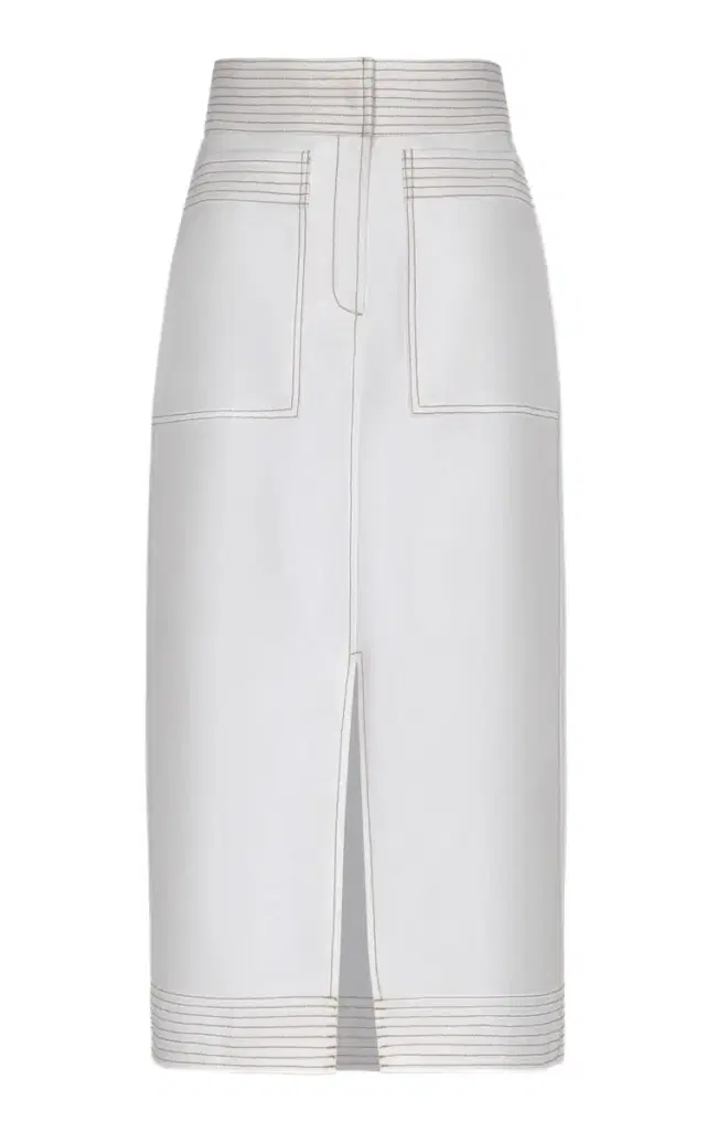 Caminos Patch Pocket Linen Midi Skirt