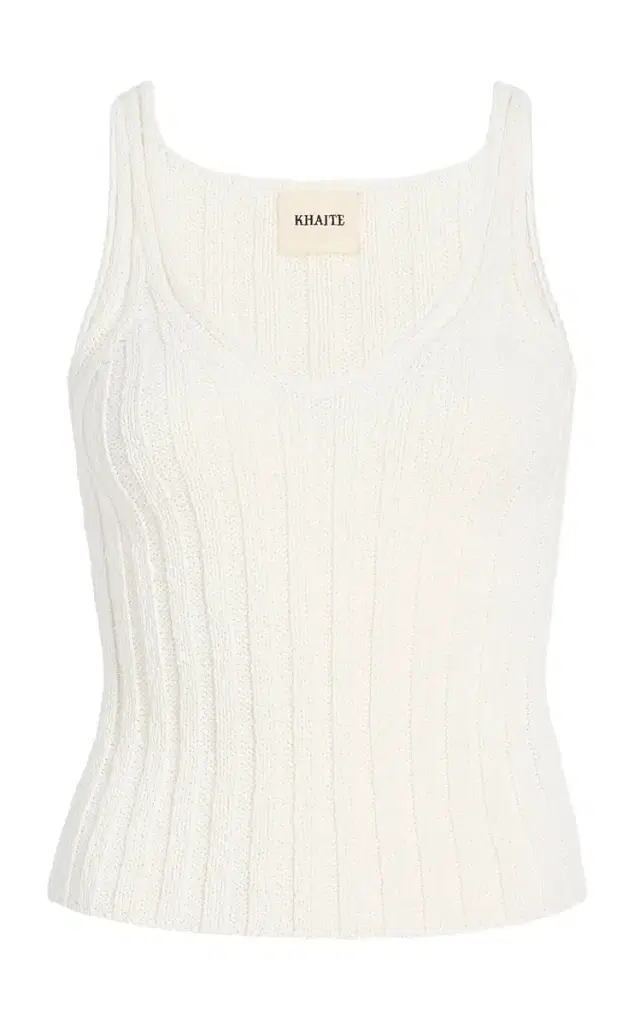 Khaite Val Ribbed Cotton-Blend Tank Top