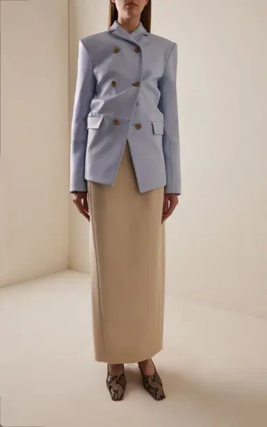 Khaite Rolo Draped Plonge Leather Jacket | Thumbnail 2 Khaite Rolo Draped Plonge Leather Jacket | Thumbnail 2