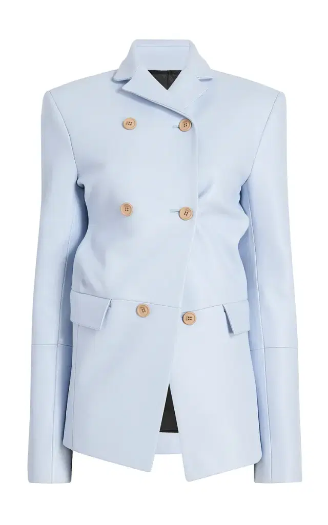 Khaite Rolo Draped Plonge Leather Jacket