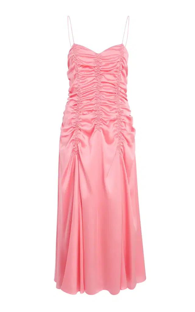Raina Ruffled Silk Midi Dress