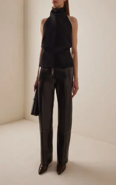 Khaite Rone High Collar Crepe Top | Thumbnail 2