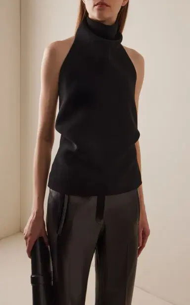 Khaite Rone High Collar Crepe Top | Thumbnail 3