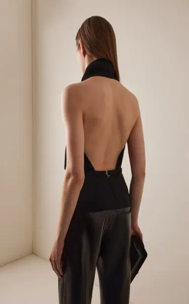 Khaite Rone High Collar Crepe Top | Thumbnail 4