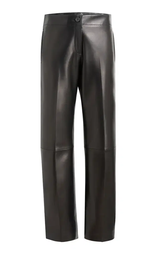 Mita Plonge Leather Straight-Leg Pants