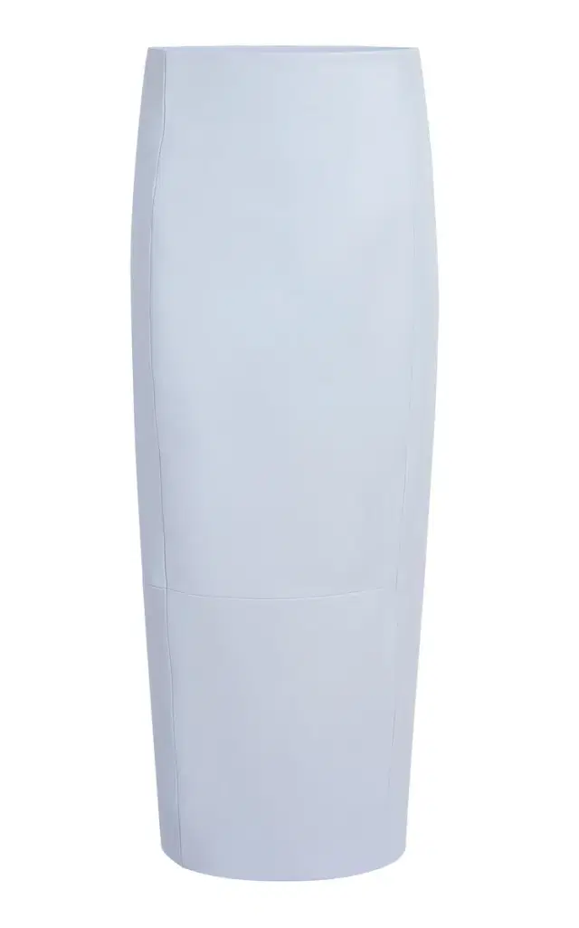 Khaite Lyle Plonge Leather Maxi Skirt