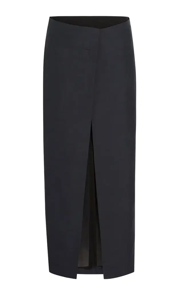 Khaite Tal Split Linen Skirt