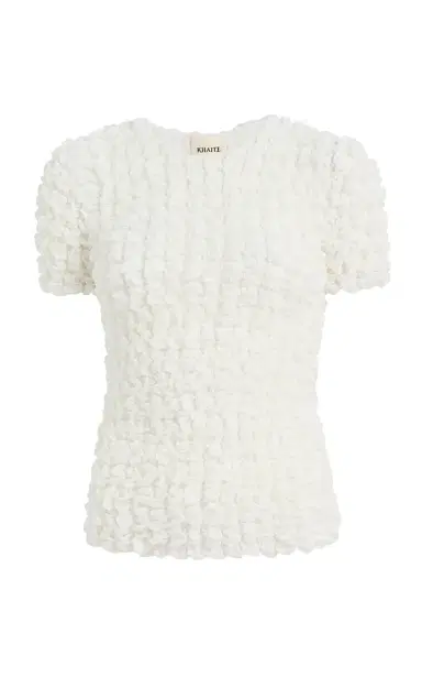Khaite Polly Smocked Silk-Chiffon Top | Thumbnail 4 Khaite Polly Smocked Silk-Chiffon Top | Thumbnail 4