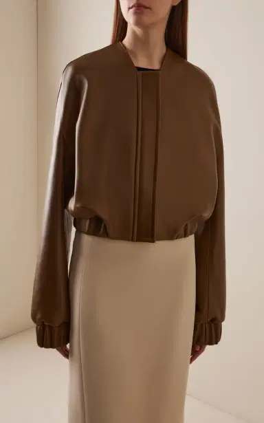 Khaite Cordan Plonge Leather Bomber Jacket | Thumbnail 3
