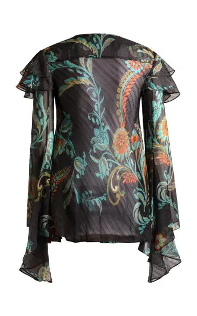 Etro Ruffled Silk Top | Thumbnail 3