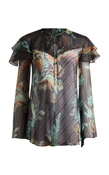 Etro Ruffled Silk Top | Thumbnail 1