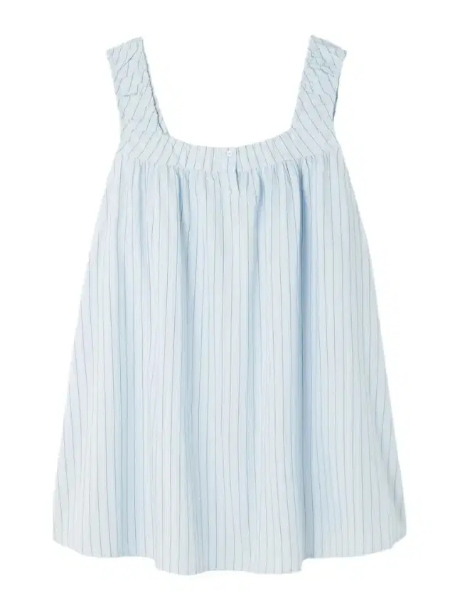 Yoke Striped Cotton-poplin Mini Dress