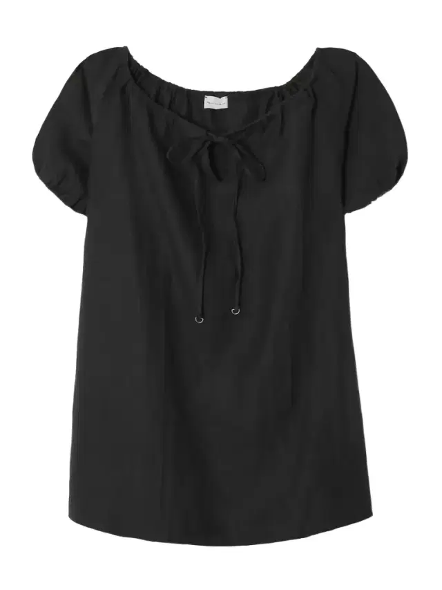 Tie-detailed Linen Mini Dress