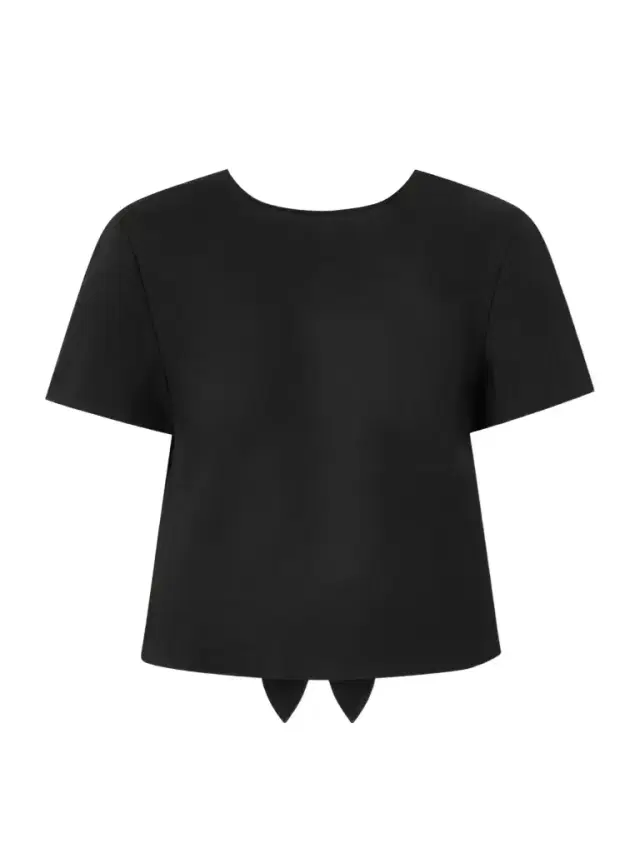 Safa Bow-detailed Open-back Linen Blouse