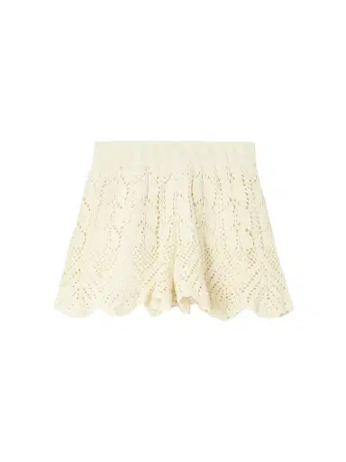 Zimmermann Awaken Scalloped Crocheted Cotton Shorts | Thumbnail 1