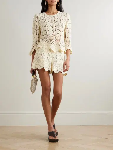 Zimmermann Awaken Scalloped Crocheted Cotton Top | Thumbnail 2