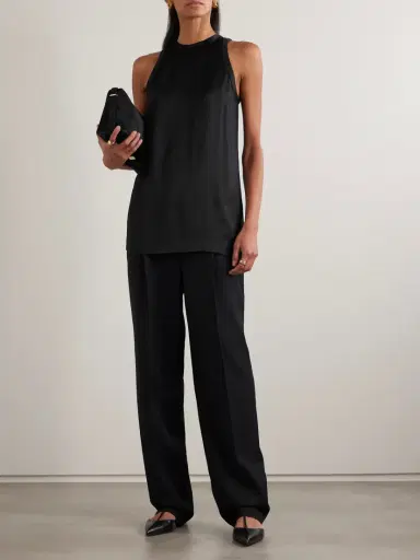 TOTEME Pleated Twill Straight-leg Pants | Thumbnail 2 TOTEME Pleated Twill Straight-leg Pants | Thumbnail 2