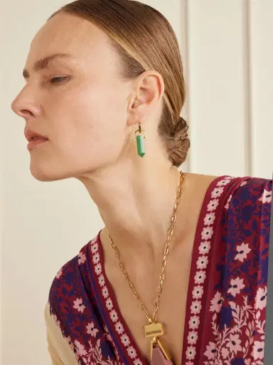 La DoubleJ Pillar Gold-plated Aventurine Earrings | Thumbnail 4 La DoubleJ Pillar Gold-plated Aventurine Earrings | Thumbnail 4