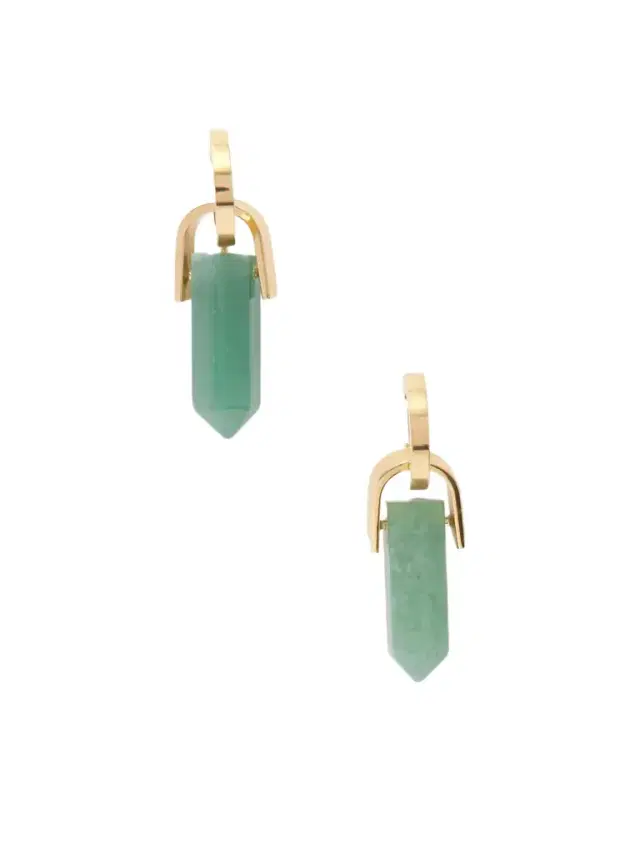 Pillar Gold-plated Aventurine Earrings