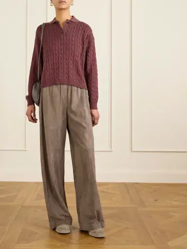 Brunello Cucinelli Sequined Cable-knit Cotton-blend Sweater | Thumbnail 2 Brunello Cucinelli Sequined Cable-knit Cotton-blend Sweater | Thumbnail 2