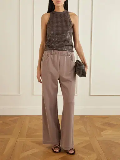 Brunello Cucinelli Cotton Wide-leg Pants | Thumbnail 2 Brunello Cucinelli Cotton Wide-leg Pants | Thumbnail 2
