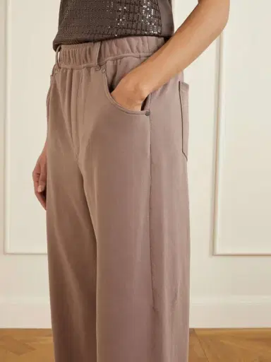 Brunello Cucinelli Cotton Wide-leg Pants | Thumbnail 4 Brunello Cucinelli Cotton Wide-leg Pants | Thumbnail 4