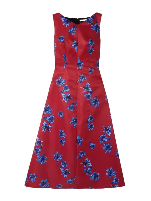 Octavie Paneled Floral-print Faille Midi Dress