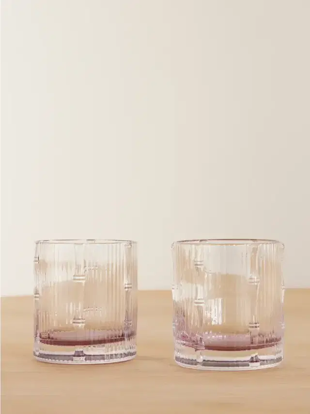 La DoubleJ Bamboo Set Of Two Crystal Tumblers