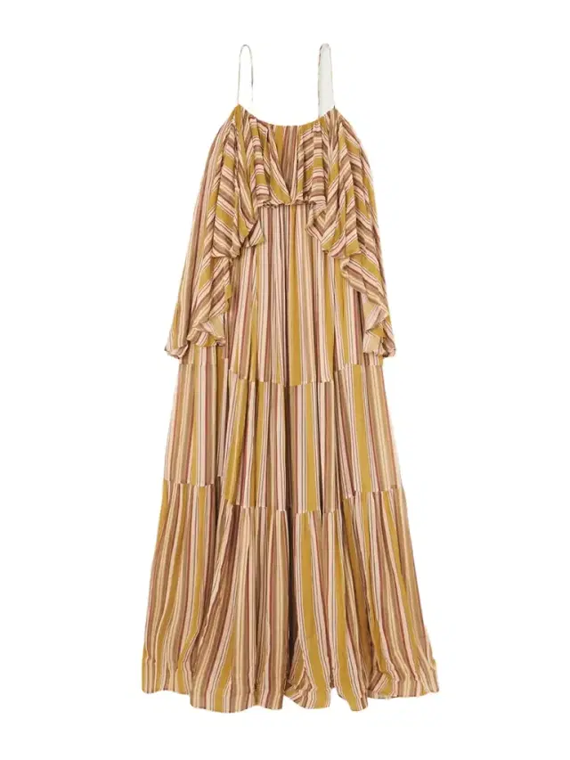 Zimmermann Rebellion Ruffled Tiered Striped Crepe De Chine Midi Dress