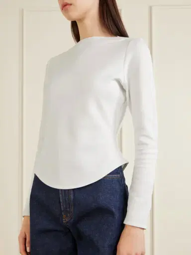 Alaïa Asymmetric Cotton-blend Jersey Top | Thumbnail 5 Alaïa Asymmetric Cotton-blend Jersey Top | Thumbnail 5