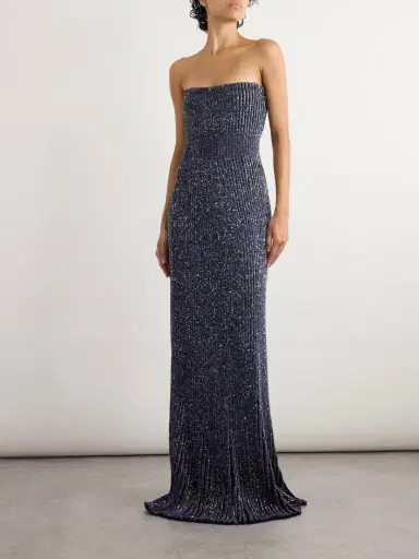 Alaïa Strapless Sequin-embellished Metallic Ribbed-knit Gown | Thumbnail 2 Alaïa Strapless Sequin-embellished Metallic Ribbed-knit Gown | Thumbnail 2