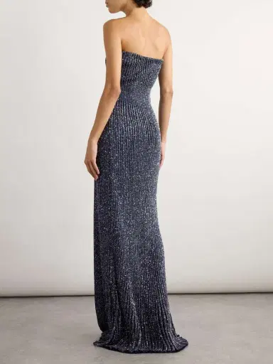 Alaïa Strapless Sequin-embellished Metallic Ribbed-knit Gown | Thumbnail 3 Alaïa Strapless Sequin-embellished Metallic Ribbed-knit Gown | Thumbnail 3