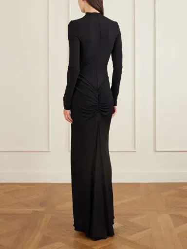 Alaïa Jersey Mock-neck Gown | Thumbnail 3