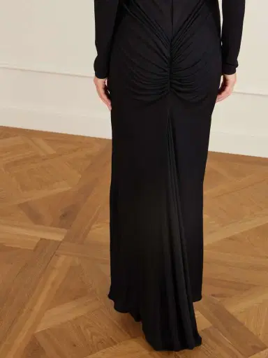 Alaïa Jersey Mock-neck Gown | Thumbnail 4