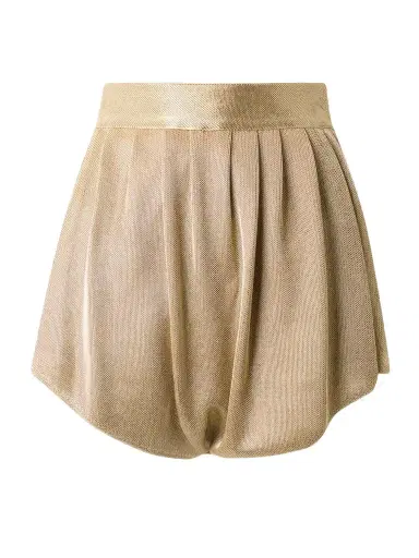 Alaïa Gathered Metallic Knitted Shorts | Thumbnail 1 Alaïa Gathered Metallic Knitted Shorts | Thumbnail 1
