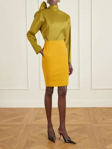Saint Laurent Scarf-detailed Silk-blend Organza Blouse | Thumbnail 2